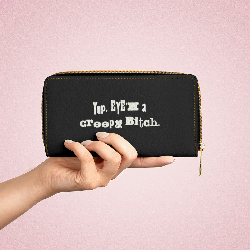 Creepy Bitch Eyeball Zipper Wallet