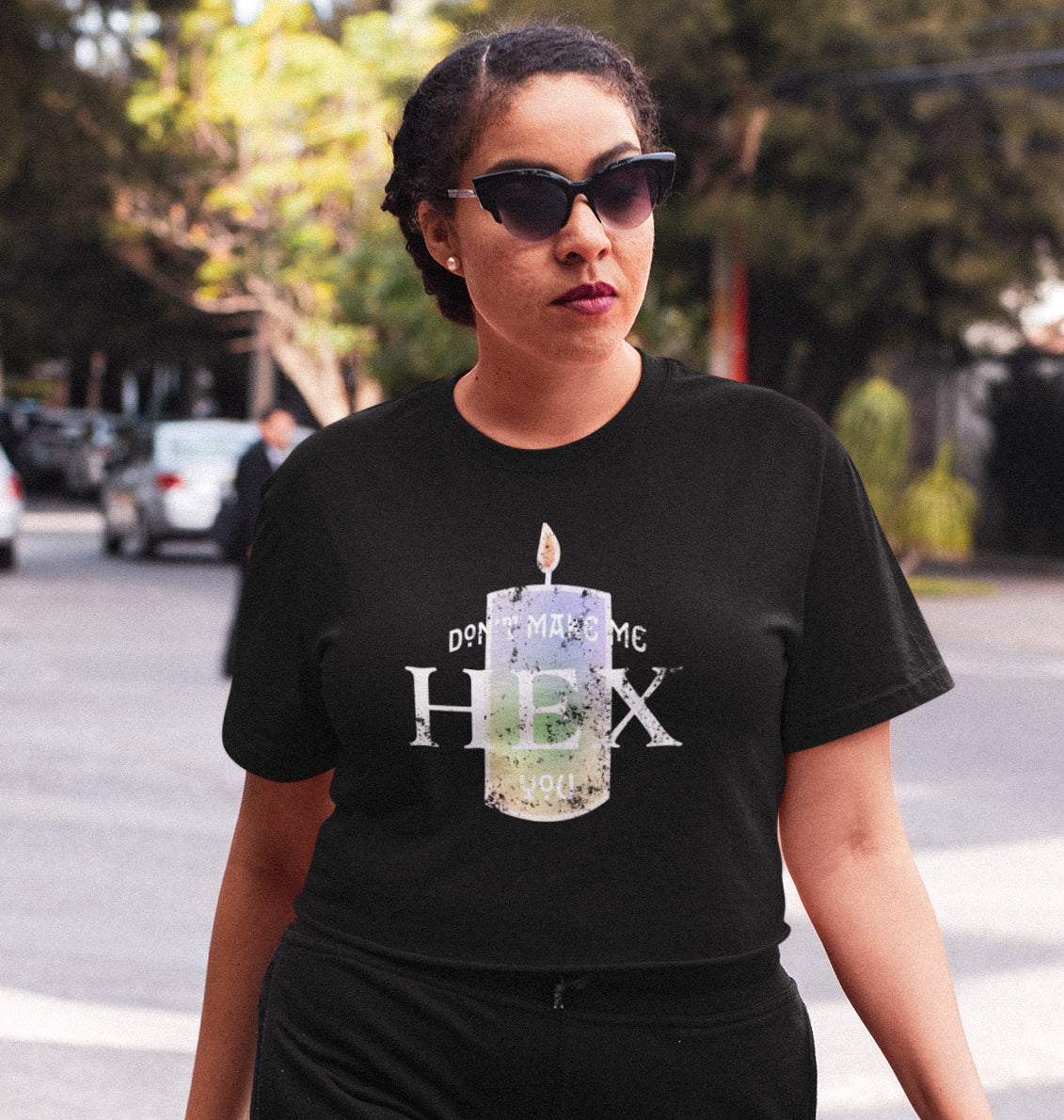 Don't Make Me HEX You Black Crop Top