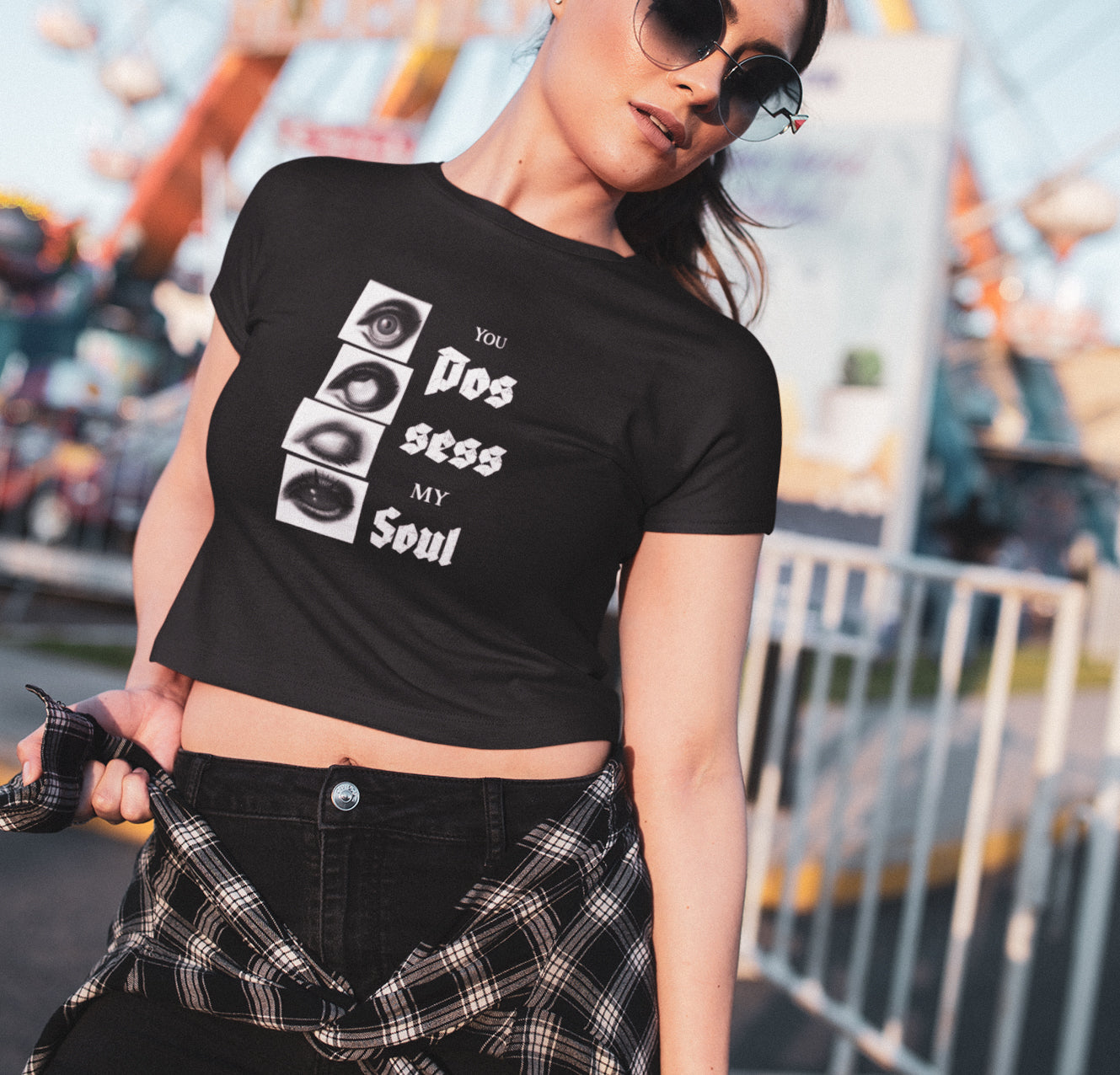 You Possess my Soul Black Crop Top