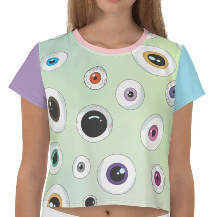 Eyeball Color Block Crop Top
