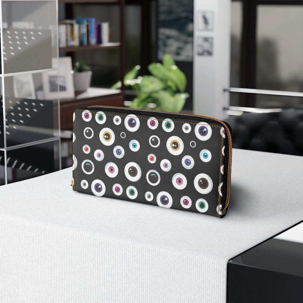 Creepy Bitch Eyeball Zipper Wallet