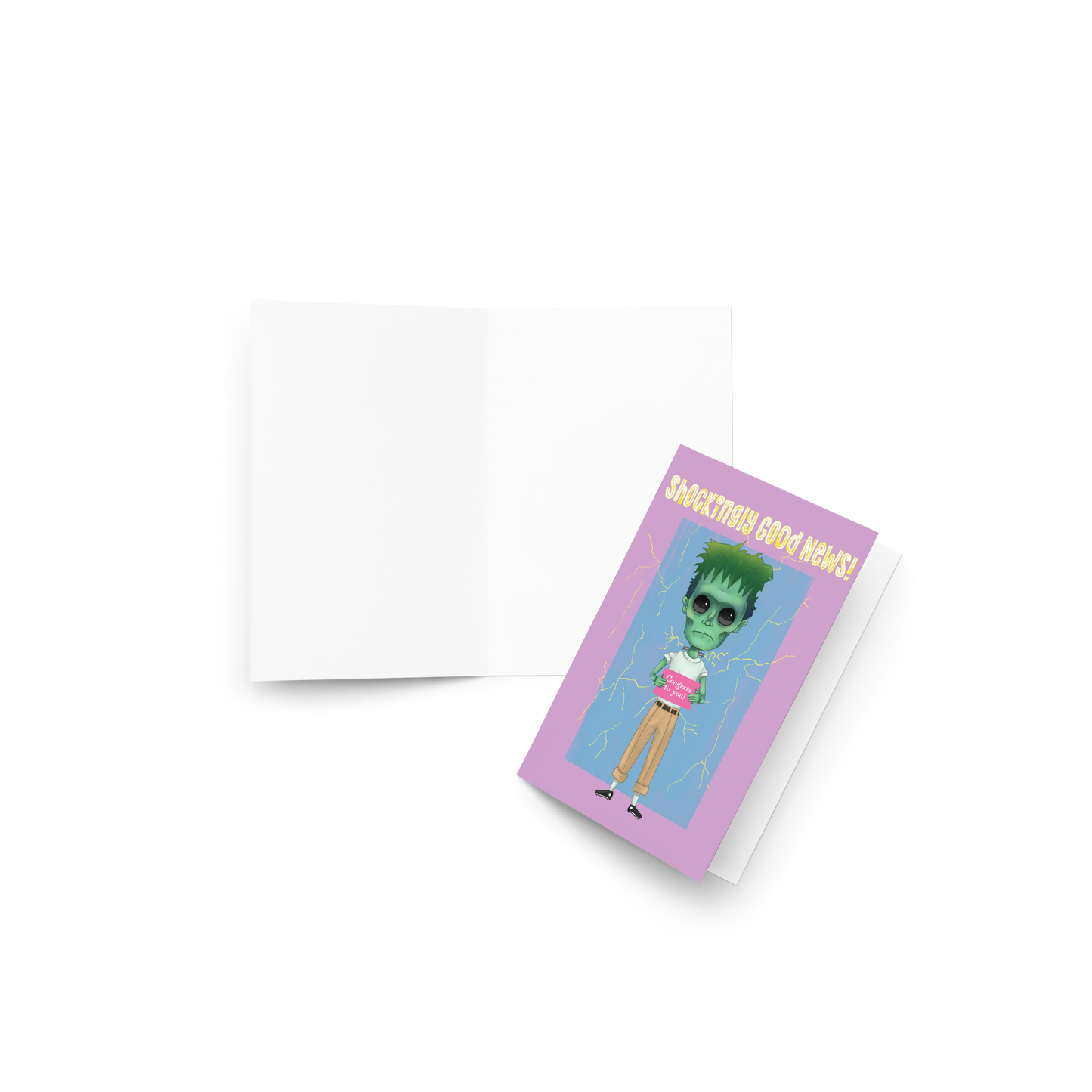 Shockingly Good News - Congratulations Greeting card