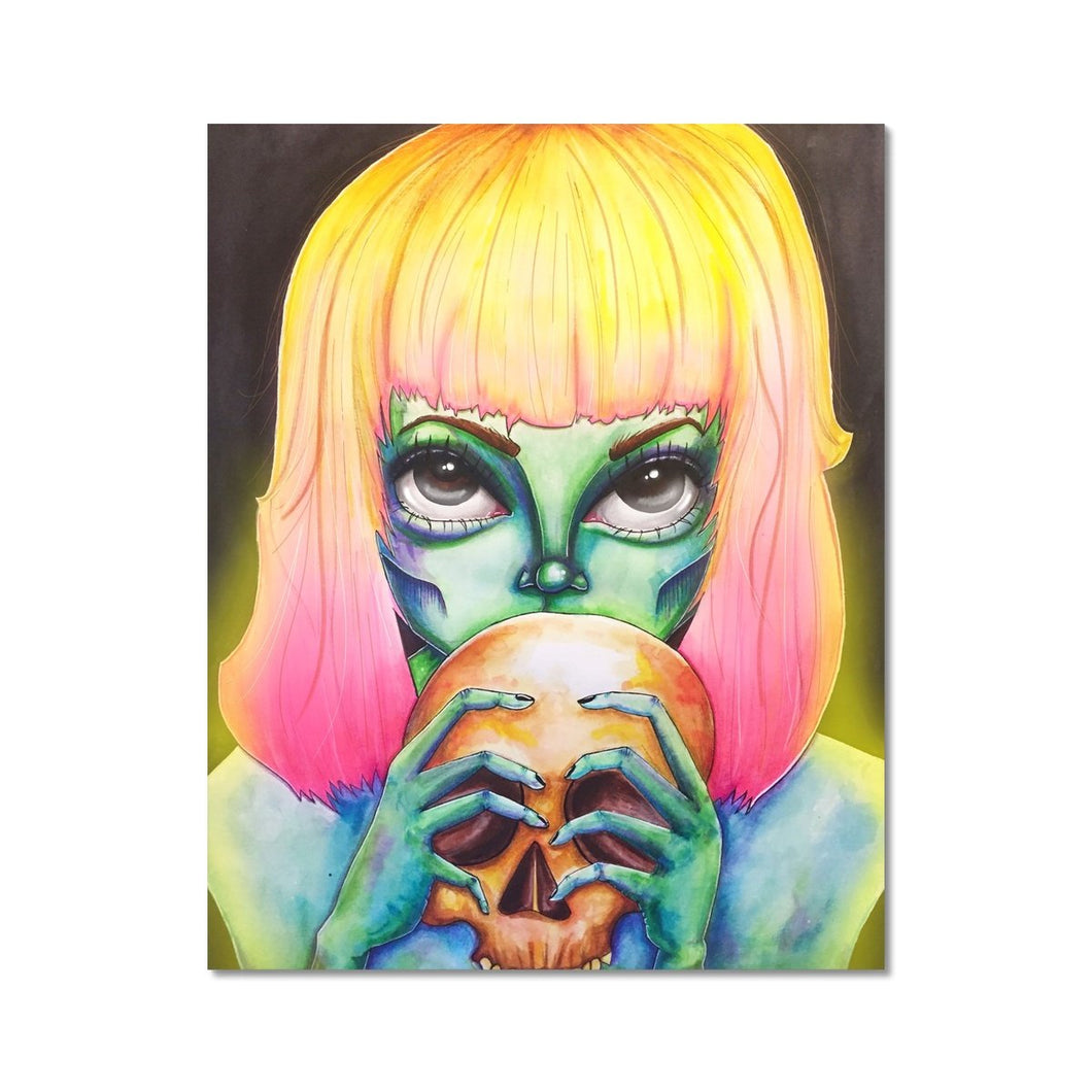 Neon Skull Art Print
