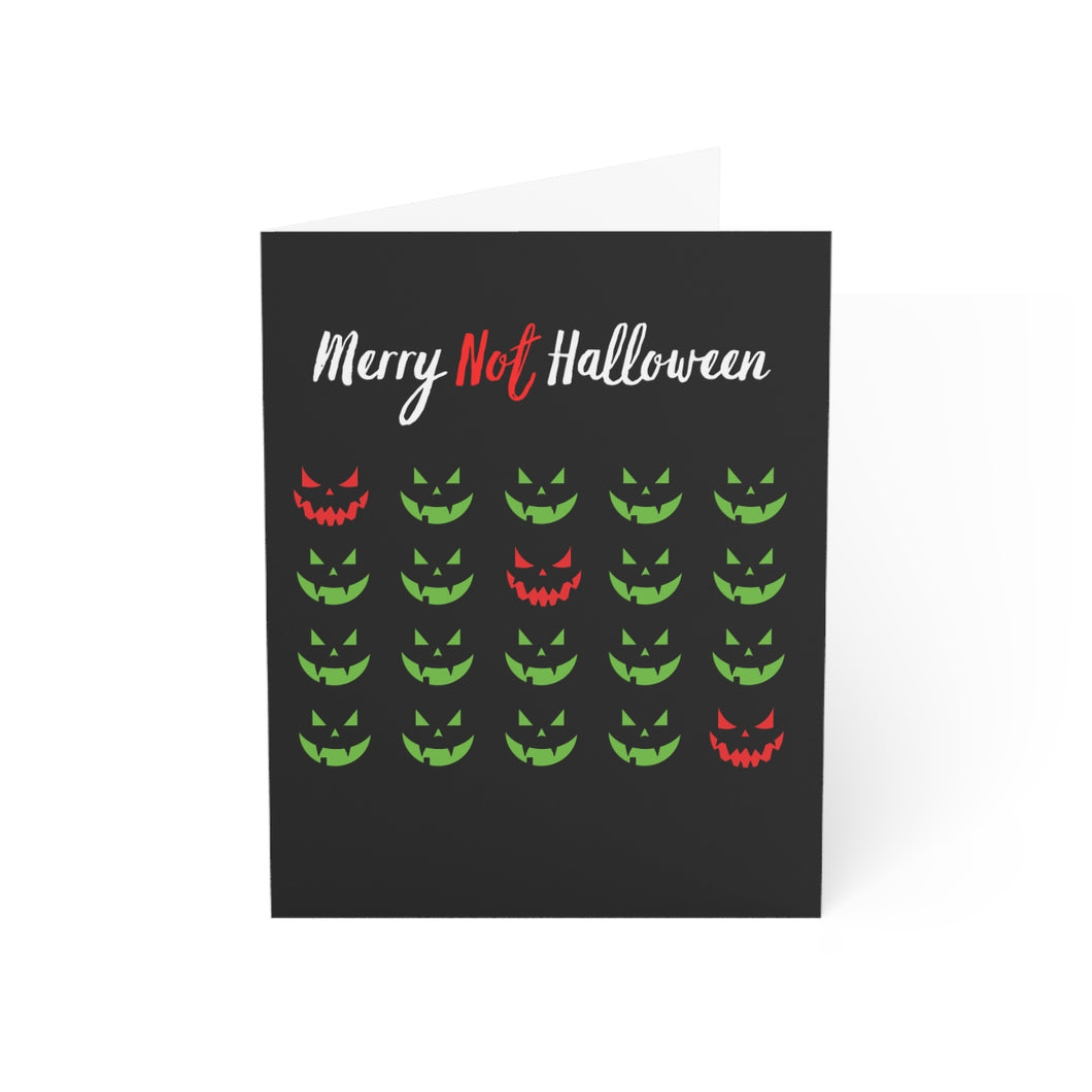 Merry Not Halloween - Gothic Christmas Card (1or 10pcs Envelopes Included)