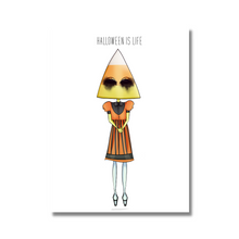 Load image into Gallery viewer, Candy Corn Head Monster - &quot;Halloween is Life&quot; Art Print
