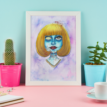 Zombie Casey - Horror Inspired Art Print
