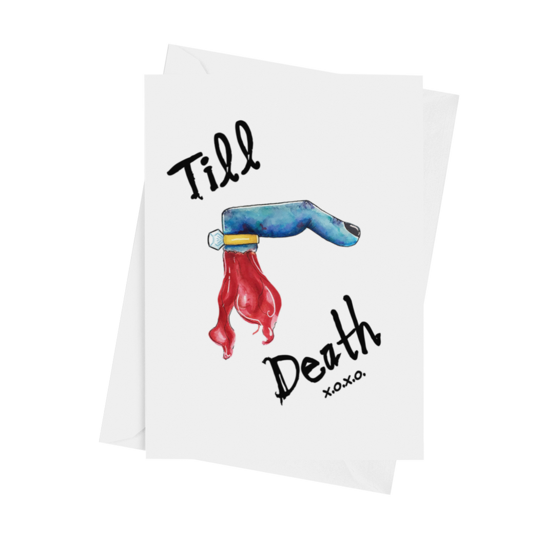 Till Death - Zombie Finger Horror Love Anniversary Greeting Card