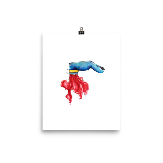 Bloody Zombie Finge: Creepy Cute Art Print