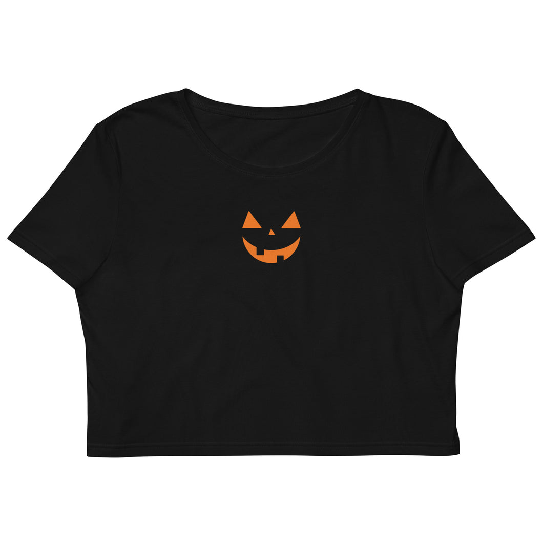 Smiley Jack - Jack-o-Lantern Organic Halloween Crop Top
