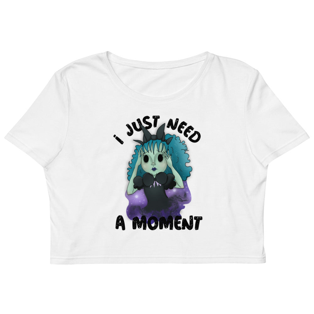 I Just Need A Moment White Crop Top
